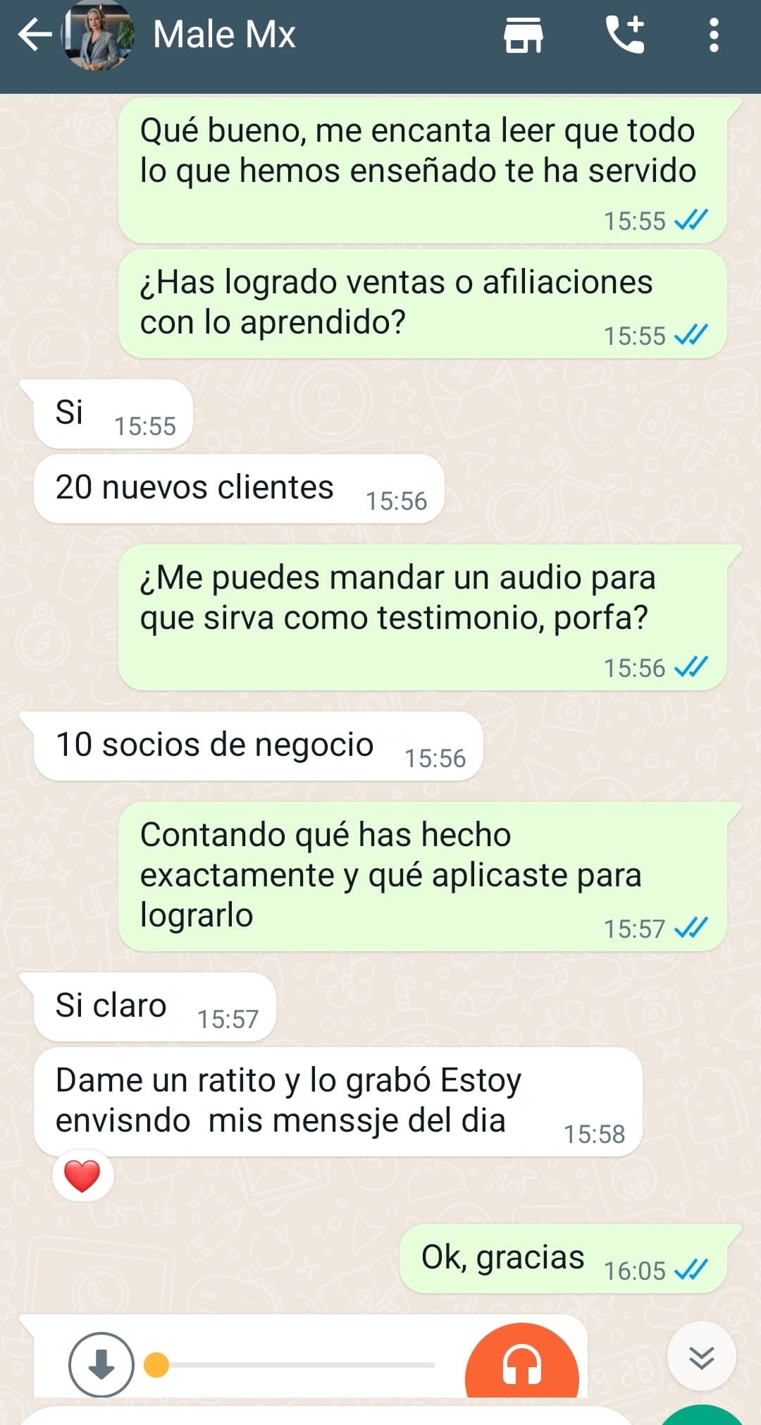 Male MX, 20 ventas, 10 nuevas socias Male MX, 20 ventas, 10 nuevas socias